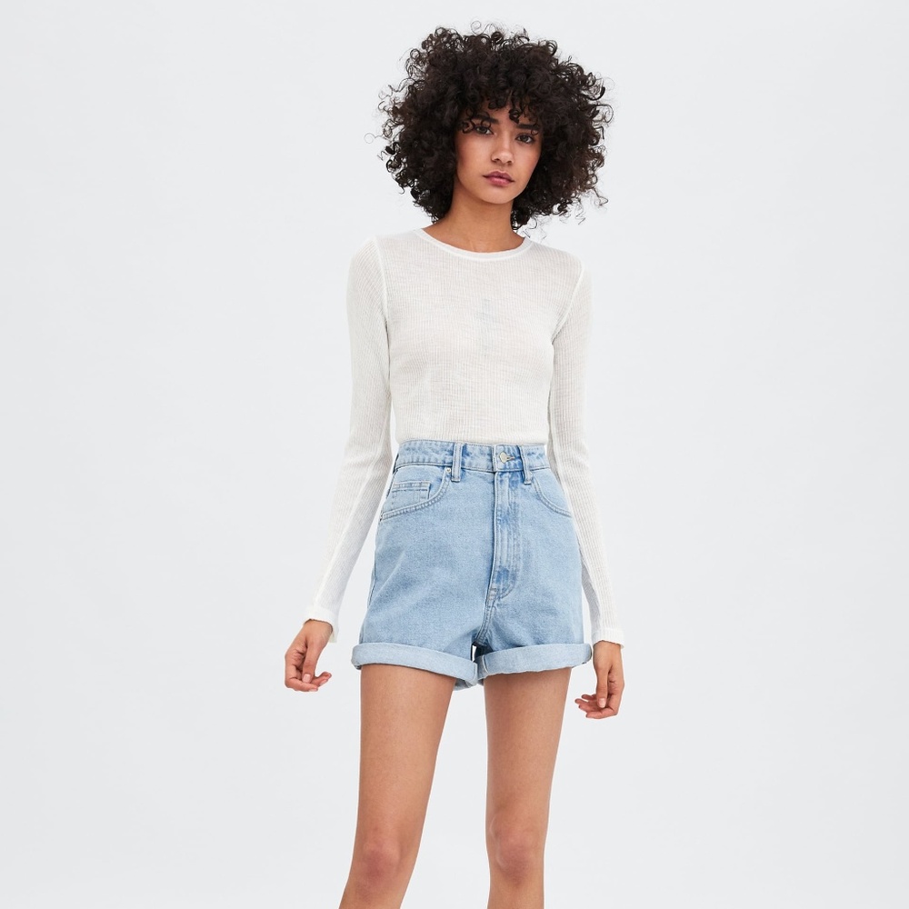 ZARA AUTHENTIC DENIM MOM FIT SHORTS